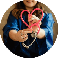 stethoscope made into a heart